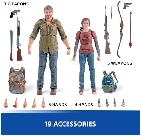 Alternative view of The of US, 2'li Paket 6 inç Joel & Aksiyon Figürleri 19 Aksesuar, Şekiller Koleksiyonu, PS5 Hayranları ve Koleksiyoncular için 17+ Yaş