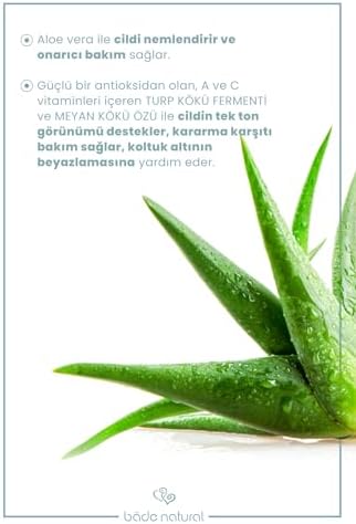 Bade Natural Doğal Roll On Beyazlatıcı Ter Kokusu Önleyici Koltuk Altı Deodorant%100 Doğal ve Vegan 50 ml