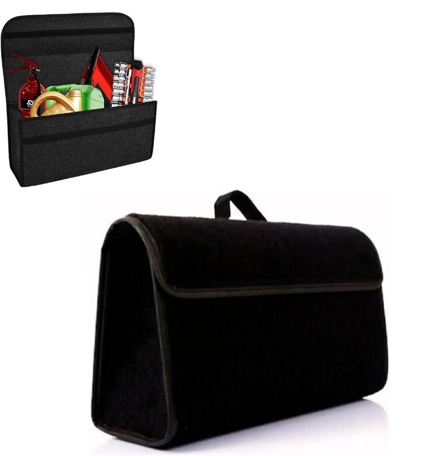 - Araç Bagaj Düzenleyici Çanta, Premium Kalın Araba Çantası Organizer, Oto İçi Aksesuar Malzeme Düzenleme, Otomobil Alet Saklama Kutusu - 50 x 24 x 17 Cm