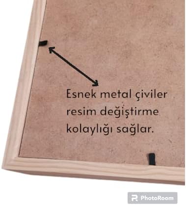 Alternative view of Ahşap Resim Çercevesi, Masif çerçeve,Doğal Ahsap Rengi ile Fotograf, Resim Kolajları, Duvar Galerisi Dekoru Cercevesi (13x18)