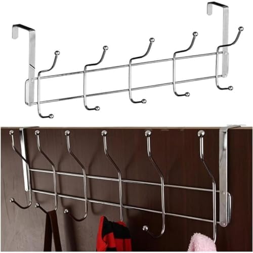12'Li Kapı Arkası Metal Askı,Amerikan Kapı Arkası Askılık,Banyo,Mutfak,Yatak Odası İçin Kapı Arkasına Takılan Krom Askı (1)