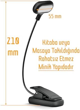 Alternative view of Kitap Okuma Işığı Ledli Klipsli Mini Kitap Okuma Lambası Mandallı Pille Çalışan Işık Masa Lambası Kitap Okuma Işığı
