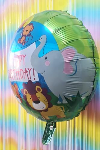P.E.K. Yuvarlak Temalı Folyo Balon Happy Birthday Yazılı Konsept Doğum Günü Balonu 45cm