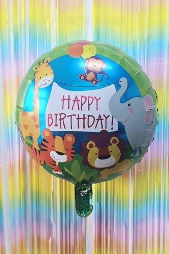 Alternative view of P.E.K. Yuvarlak Temalı Folyo Balon Happy Birthday Yazılı Konsept Doğum Günü Balonu 45cm