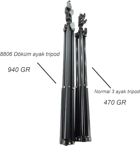 Alternative view of Kamera Işık Ayağı Döküm Demir 940GR Fotoğraf Makinesi Paraflaş Kamera 70 cm-210 cm Açılabilir Katlanabilir Yayıncı Vlog Youtuber Işık Ayağı TR8806
