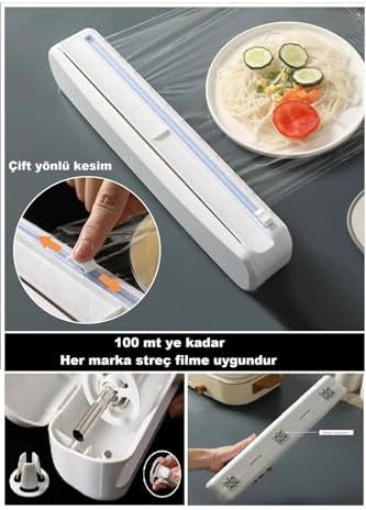 Streç Film Kesme Aparatı Streç Film Kesici Vakum Sabitlemeli Kolay Pratik Streç Film Kesim Kutusu