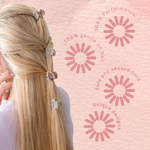 Alternative view of invisibobble Clipstar Petit Bijoux S saç tokası seti, 4 zarif saç tokası nötr renklerde, HairLoveTech ile nazik tutuş, sağlıklı saçlar için stil ve bakım