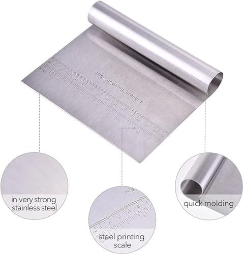 Çelik Hamur Kesici,Metal Hamur Sıyrıcı,Pasta Sıyırma Aparatı,Hamur Dilimleyici,Pasta Ve Pastacılık İçin Çelik Şekillendirici Ve Hamur Porsiyonlayıcı