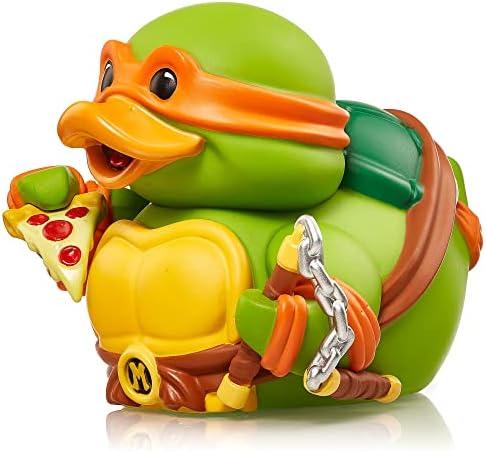 TUBBZ Kutulu Baskı Michelangelo Kauçuk Ördek Figürü - Resmi Teenage Mutant Turtles Ürünleri - Aksiyon Video Oyunları, TV ve Filmler