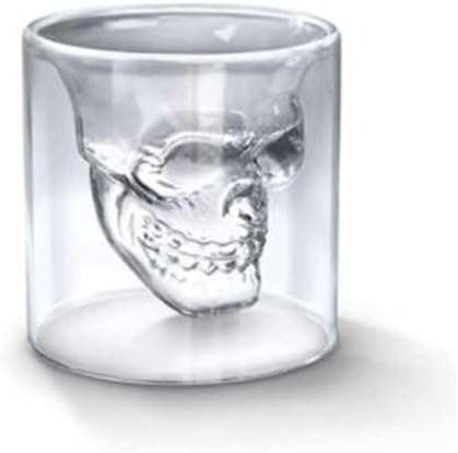 Crystal Kuru Kafa 4’lü Shot Bardak Seti Tekila Bardağı Kuru Kafa Tasarımlı Dayanıklı Sunum Kokteyl Bardağı