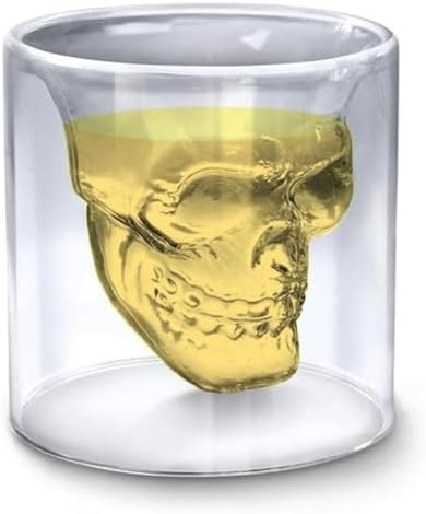 Alternative view of Crystal Kuru Kafa 4’lü Shot Bardak Seti Tekila Bardağı Kuru Kafa Tasarımlı Dayanıklı Sunum Kokteyl Bardağı