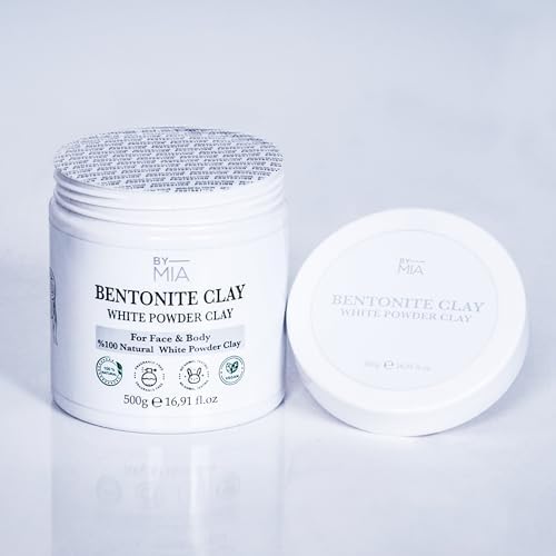 BY MIA Yüz ve Vücut Bentonit Kili%100 Natural Doğal Beyaz Toz Kil 500 gr