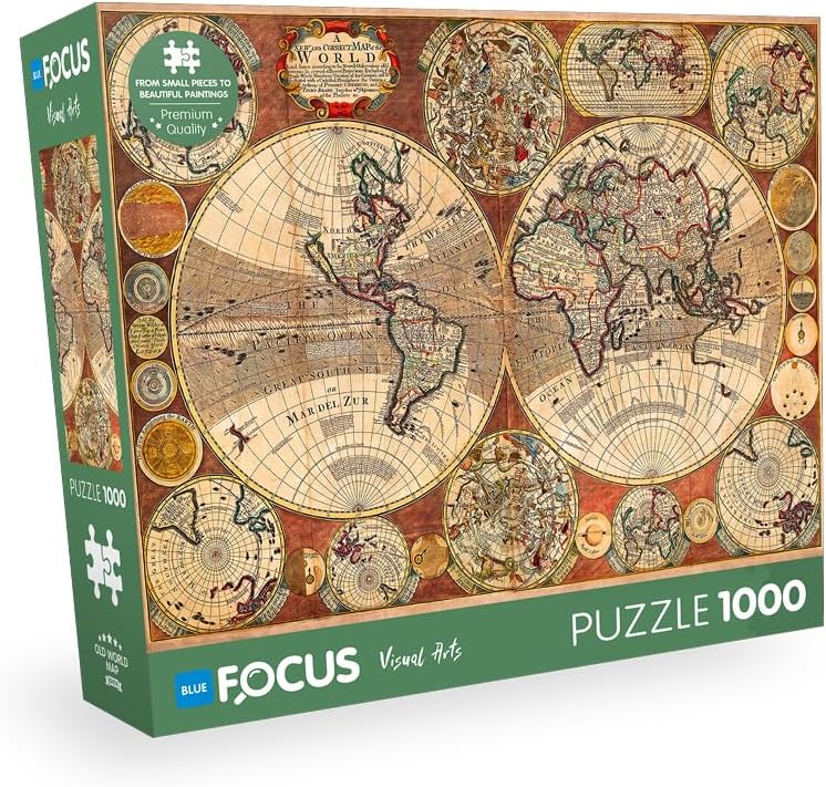 Alternative view of Blue Focus 1000 PARÇA - OLD WORLD MAP (ESKİ DÜNYA HARİTASI)