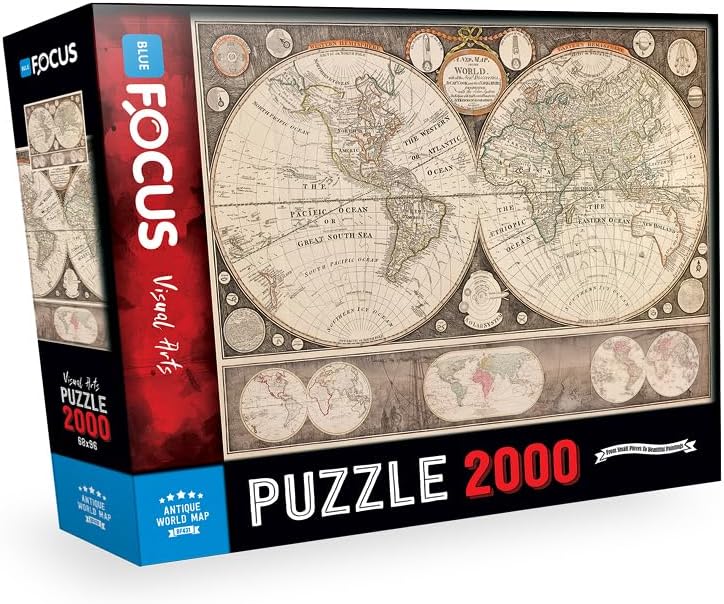 Blue Focus 2000 PARÇA - ANTIQUE WORLD MAP (DÜNYA HARİTASI)