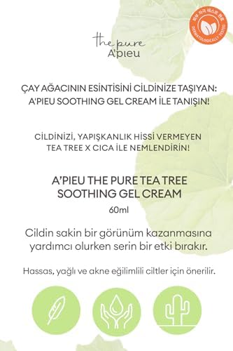 A'PIEU Yağlanma ve Akneye Eğilimli Ciltler İçin Jel Krem A'PIEU The Pure Tea Tree Soothing Gel Cream