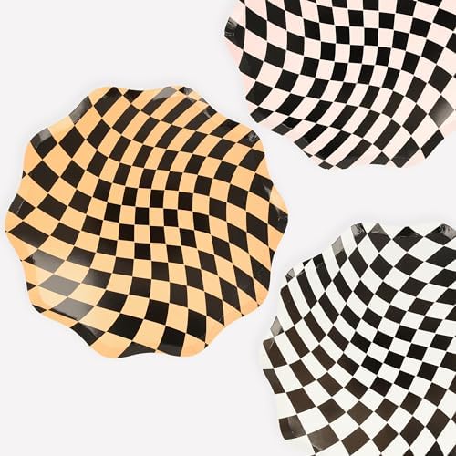 - Halloween Checker Dinner Plates - Bayramı Damalı Tabaklar (8'li)