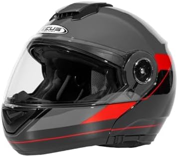 Alternative view of ZS-3050 BE7 Motosiklet Kaskı Çene Açılır KaskGrey Red S