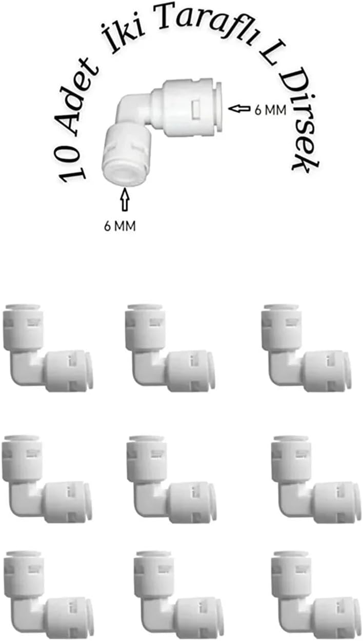 Alternative view of 10 Adet Su Arıtma Filtre Bağlantı L Dirsek 1/4-6 mm (Bağlantı)