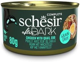 Schesir After Dark Tavuk ile Bıldırcın Yumurtası Et Suyunda Yetişkin Kedi Konservesi 80g