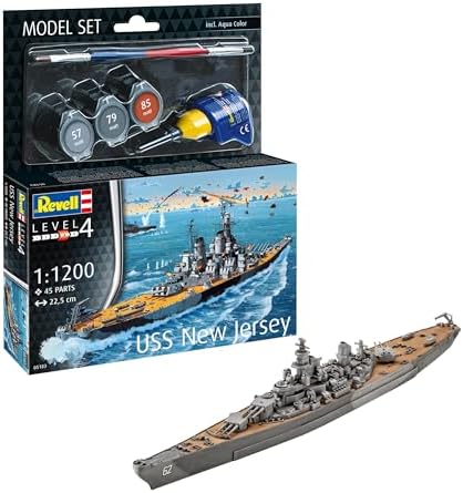 Alternative view of Model Set Battleship USS New Jersey- model kit with basic accessories