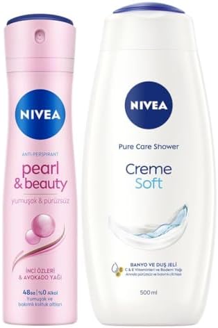 Creme Soft Banyo ve Duş Jeli 500ml ve Kadın Sprey Deodorant Pearl&Beauty 150ml, 48 Saat Ter Karşıtı