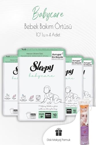 Babycare Bebek Bakım Örtüsü 10'lu x 4 Adet ve Disk Pamuk