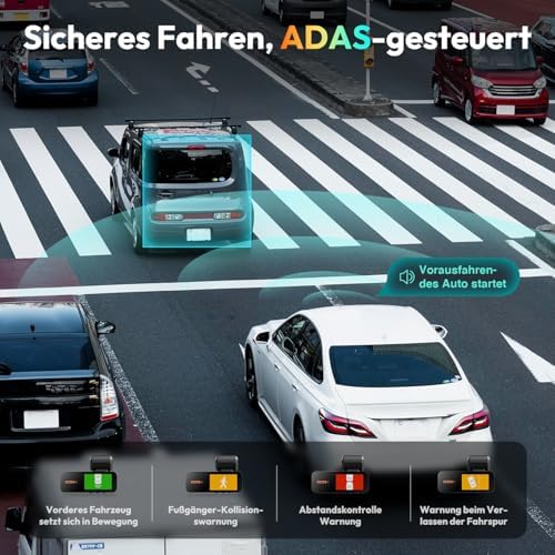 BOTSLAB 980h 4K Ön ve Arka, 4K Araba Cam Ön ve 2K Arka Kamera, Gece Görüşü, STARVIS Cam, ADAS, 170° Geniş Açı, Dahili GPS ve WiFi, 24/7 Modu, 64 GB SD Kart Dahil