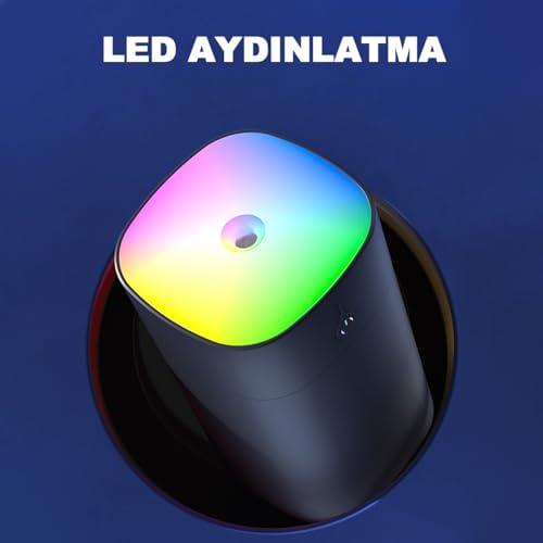 400 ml Ultrasonik Hava Nemlendirici Ortam Nemlendirici Işıklı Hava Nemlendirici Buharlı Nemlendirici Buhar Makinesi ve Aroma Difüzörü H2O Nemlendirici Oda Nemlendirici Hava Temizleyici (Siyah)