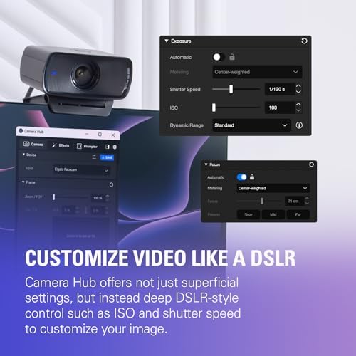 Facecam MK.2-1080p60 Full HD web kamerası, ultra düşük gecikmeli akış, Pro düşük ışık performansı, gerçeğe uygun renkler, tarzı uygulama kontrolü, HDR, yakınlaştırma/takımlar için, PC/Mac