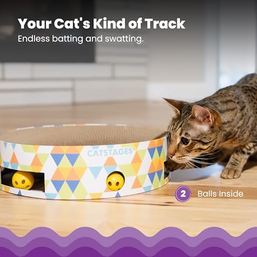 Catstages Kase Parça Scratcher Kedi Topu Parça Scratcher ve Lougner, Çok Renkli