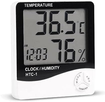 İç Mekan Higrometre (Nem Ölçer) ve Termometre, Büyük Ekran, Masa Ayaklı, Asmalı, Mıknatıslı, Elektronik Sıcaklık ve Nem Ölçer
