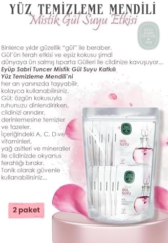 Alternative view of Mistik Gül Suyu 60'lı Yüz Temizleme Mendili ve Pamuk Hediyeli