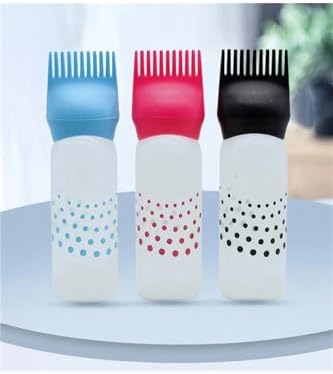 120 ml Plastik Saç Boyası Doldurulabilir Şişe Aplikatör Kuaför Saç Boyama Tarağı Aplikatörü