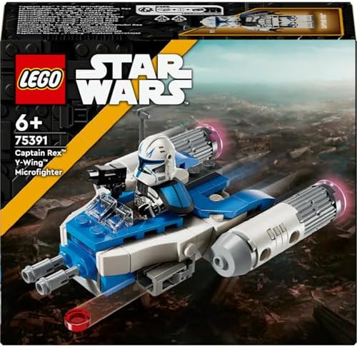 : Klon Savaşları Yüzbaşı Rex Y–Wing Mikro Savaşçı 75391 – 6 Yaş ve Üzeri Çocuklar için Hediye Fikri, 2 Blaster Silahlı Yüzbaşı Rex Karakter İçeren Yaratıcı Oyuncak Yapım Seti (99 Parça)