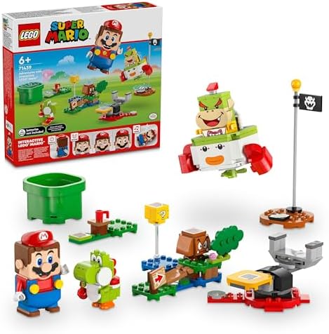 Super Mario İnteraktif Mario ile Maceralar 71439-6 Yaş ve Üzeri Kız ve Erkek Çocukları için Yoshi Oyuncağı ile Bowser Jr'ın Araba Seti, Oyun Severlere Doğum Günü Hediyesi Fikri (218 Parça)