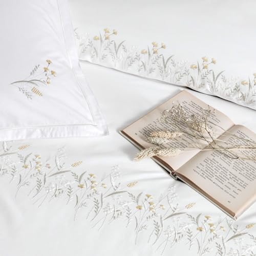 Brode Chıffon Pamuk Çift Kişilik Nevresim Takımı Beyaz