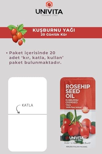 %100 Doğal Katkısız Kuşburnu Çekirdeği Yağı - 20 Günlük Bakım Kürü - 60 ml (3ml x 20)