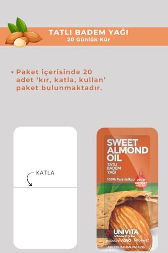 %100 Doğal Katkısız Tatlı Yağı - 20 Günlük Bakım Kürü - 80 ml (4ml x 20)