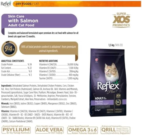 Alternative view of Reflex Plus Skin Care Deri Ve Tüy Bakımı Somonlu Yetişkin Kedi Maması 1,5 Kg (paketleme farklılık gösterebilir)