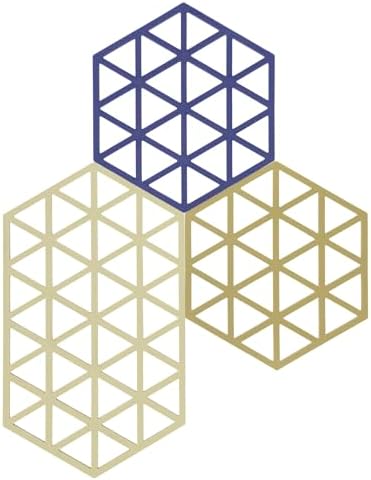 Triangles Topfuntersetzer, Hitzebeständig bis 250 °C, Silikon Untersetzer, Dekorative Untersetzer für Töpfe und Pfannen, Spülmaschinenfest, 2 Stück 16 x 14 cm & 1 Stück 24 x 14 cm