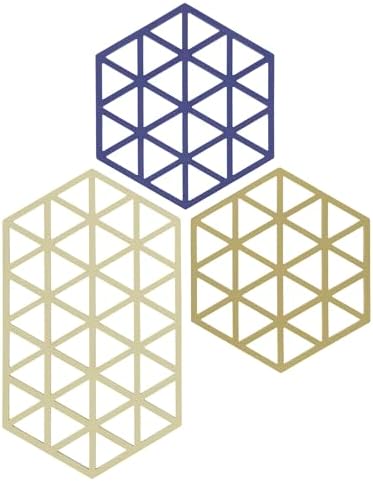 Alternative view of Triangles Topfuntersetzer, Hitzebeständig bis 250 °C, Silikon Untersetzer, Dekorative Untersetzer für Töpfe und Pfannen, Spülmaschinenfest, 2 Stück 16 x 14 cm & 1 Stück 24 x 14 cm