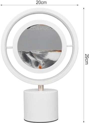 3D Hareketli Kum Sanatı Lambası, Kum Sanatı Masa Lambası 3 Renk Aydınlatma Masaüstü Için Sandscape Hareket Lambası Dekorasyon XY-888 Beyaz