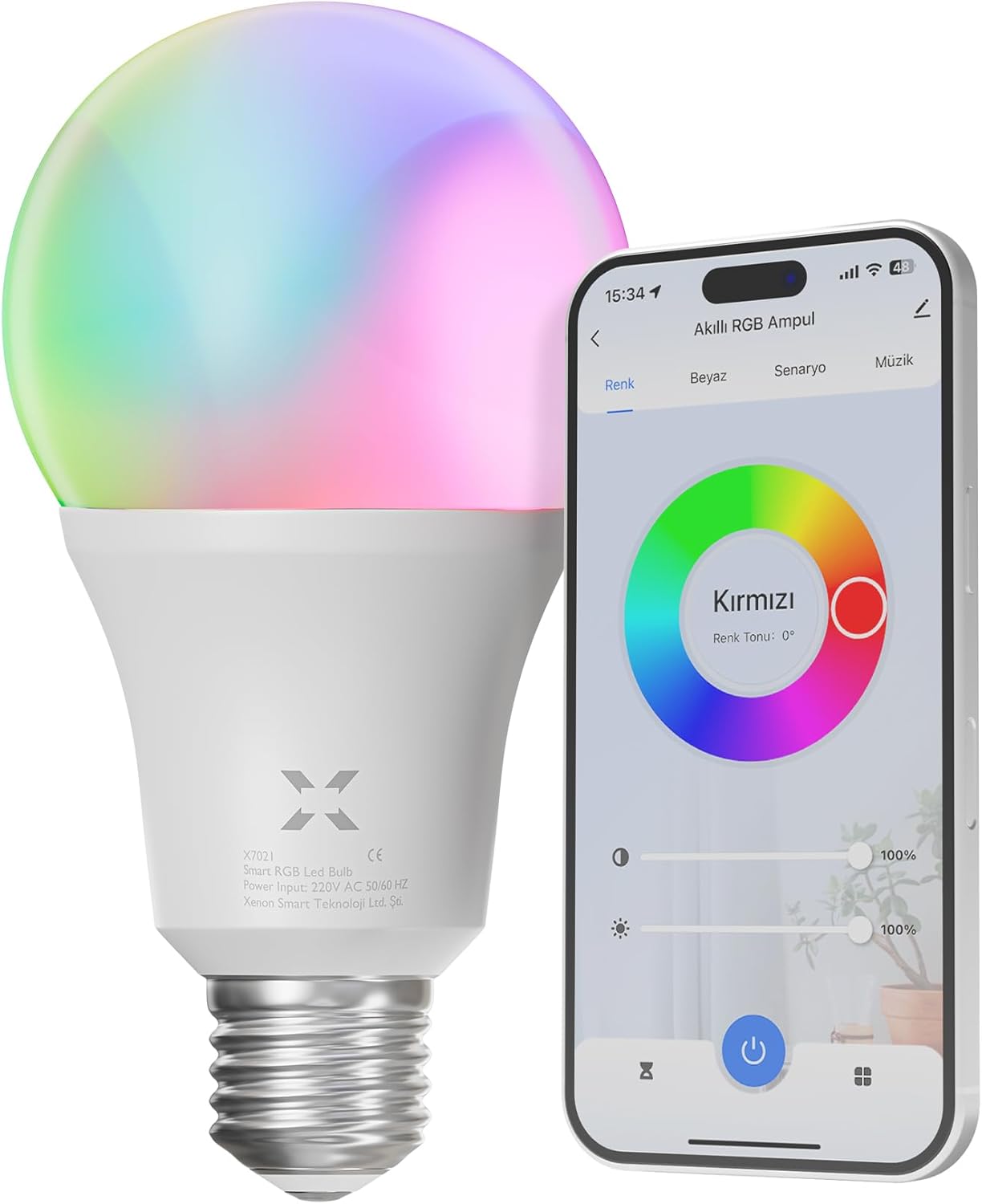 Alternative view of Smart Akıllı Wi-Fi Led Akıllı RGB Ampul Mobil Uygulama Denetimli ve Alexa Uyumlu Çok Renkli Lamba (1 Adet) X7021