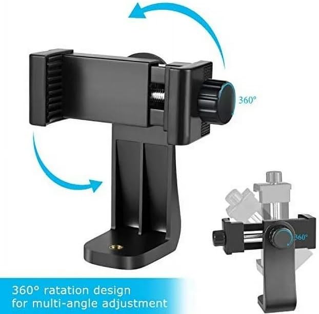 Alternative view of Telefon Tutucu Başlık + 90° Yönlendirme Aparatı 360 Derece Dönebilen Başlık Tüm Tripodlara Uyumlu Metal Mafsal Aparatı P231 (P231 telefon tutucu + Mafsal)