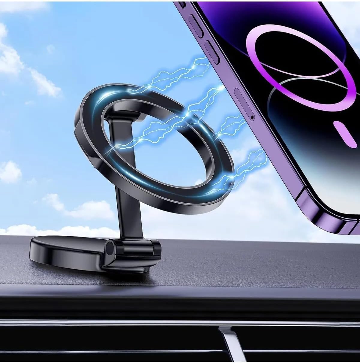 Manyetik Araç İçi Telefon Tutucu [Güçlü Mıknatıslar] Titreşime Dayanıklı MagSafe ile Uyumlu Telefon Tutucu Araç içi Telefon Tutucu Kompakt 11-15 pro max