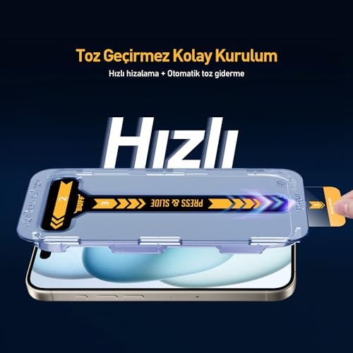LABS 15 5D EasyFit 2 Adet Kolay Uygulama Aparatlı Ekran Koruyucu Temperli Cam