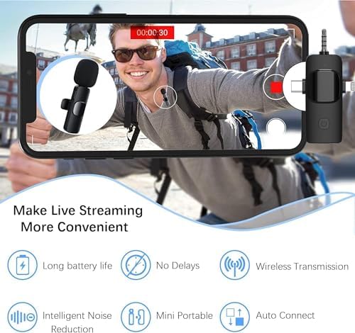 Kablosuz İkili Yaka Mikrofonu ile Uyumlu 3.5mm Aux Type-C PC Tablet Video Kayıt Röportaj Canlı Yayın Vlog Kablosuz Mikrofon USB C ve Amfi ve Bilgisayar Uyumlu ZR564