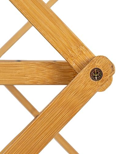 Essentials Bambu Katlanır Elbise Kurutma Rafı, 14 Kaplamalı Metal Dübelli Lüks Çamaşır Rafı
