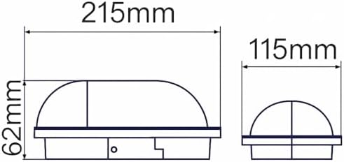 15W Siyah IP65 Oval LED Tavan ve Duvar Lambası | 1500 Lümen Beyaz Işık | Su ve Toz Geçirmez Banyo Bahçe Balkon Aydınlatma Armatürü 220V