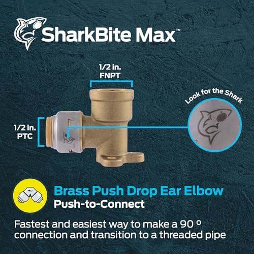 Max 1/2 İnç x 1/2 İnç FNPT Damla Kulak Dirsek, Pirinç Tesisat Bağlantısı Bağlantısı için İtin, PEX Boru, Bakır, CPVC, PE-RT, HDPE, UR334A
